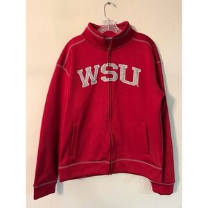 Mens CAMPUS DRIVE Cardinal Washington State Full Zip Fleece Jacket Sz Medium
